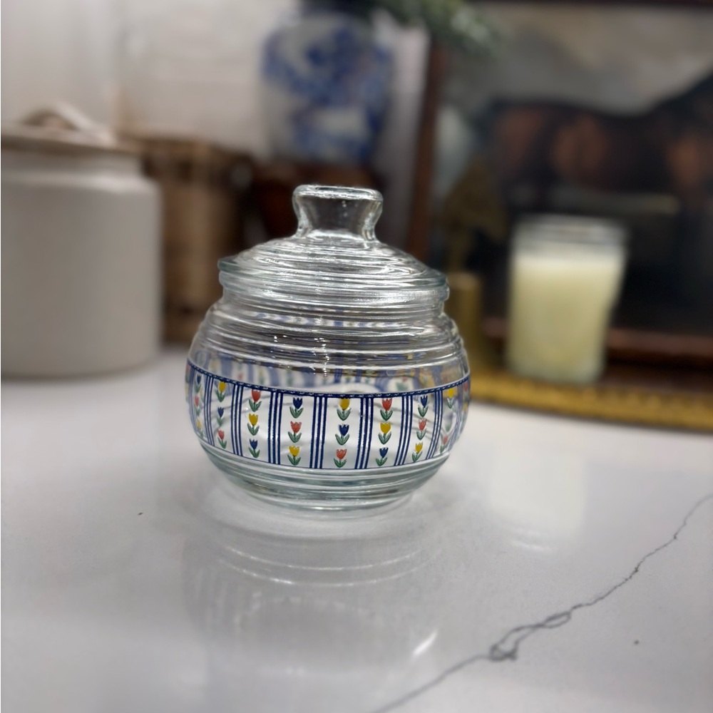 KIG Indonesia Tulip Pattern Glass Jar